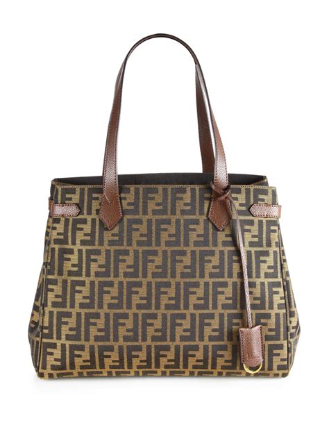 fendi tote large|fendi zucca shopper tote.